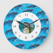 リングや輪のイルカ ラージ壁時計 (正面)