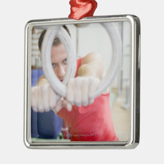 リングや輪のオスの体育専門家 メタルオーナメント (左)