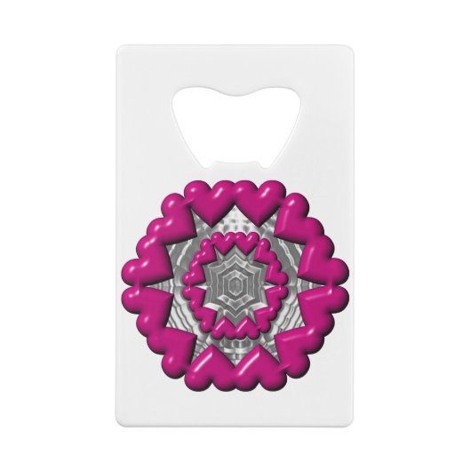 リングや輪のハートバレンタイン クレジットカード栓抜き (裏面)