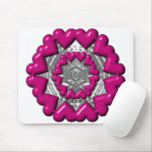 リングや輪のハートバレンタイン マウスパッド (マウス)