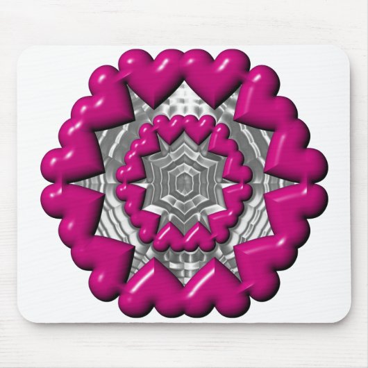 リングや輪のハートバレンタイン マウスパッド (正面)