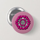 リングや輪のハートバレンタイン 缶バッジ (正面&裏面)