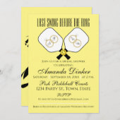 リングや輪のピックボール結婚インヴィ前の最後のスイング 招待状 (正面/裏面)