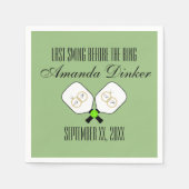 リングや輪のピックボール結婚セージ前の最後のスイング スタンダードカクテルナプキン (正面)