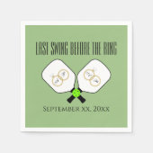 リングや輪のピックボール結婚セージ前の最後のスイング スタンダードカクテルナプキン (正面)