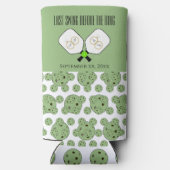 リングや輪のピックボール結婚セージ前の最後のスイング スリム缶クーラー (裏面)