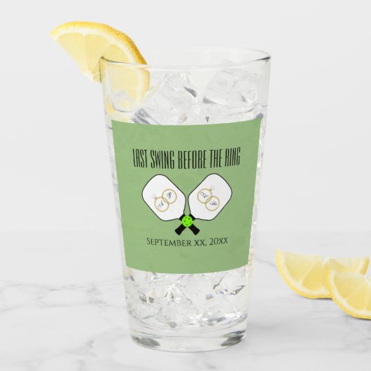 リングや輪のピックボール結婚セージ前の最後のスイング タンブラーグラス (アイス正面)