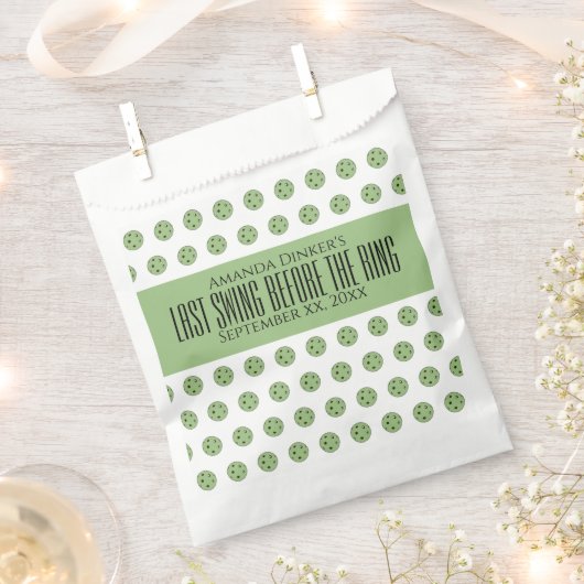 リングや輪のピックボール結婚セージ前の最後のスイング フェイバーバッグ (クリップ留めされた状態)