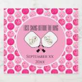 リングや輪のピックル結婚ボールピンク前の最後のスイング スパークリングワインラベル (シングルラベル)