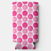 リングや輪のピックル結婚ボールピンク前の最後のスイング スリム缶クーラー (裏面)