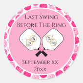リングや輪のピックル結婚ボールピンク前の最後のスイング ラウンドシール (正面)