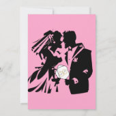 リングや輪のピックル結婚ボールピンク前の最後のスイング 招待状 (裏面)