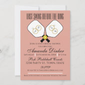 リングや輪のピックル結婚ボールピンク前の最後のスイング 招待状 (正面)