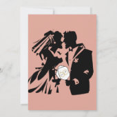 リングや輪のピックル結婚ボールピンク前の最後のスイング 招待状 (裏面)