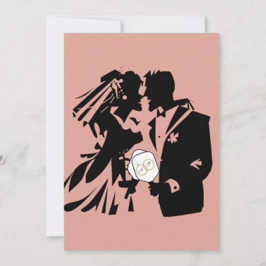 リングや輪のピックル結婚ボールピンク前の最後のスイング 招待状 (裏面)