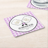 リングや輪のピックル結婚ボール前の最後のスイング スクエアペーパーコースター (アングル)