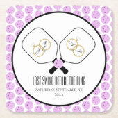 リングや輪のピックル結婚ボール前の最後のスイング スクエアペーパーコースター (正面)