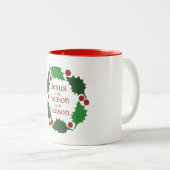 リングや輪のホリーイエズスシーズンホリデーの理由 ツートーンマグカップ (正面右)
