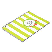 リングや輪のポピーパーソナライズされたズストライプの ノートブック (左側)