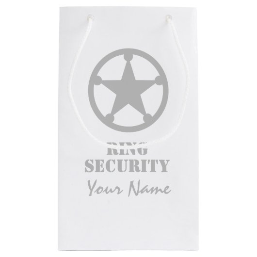 リングや輪のリング結婚ベアラー子供のセキュリティ抱き枕 スモールペーパーバッグ (裏面)