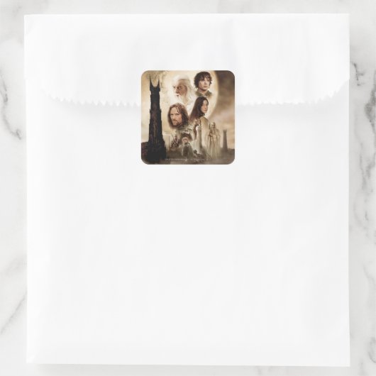 リングや輪の主:2つの塔の映画ポスター スクエアシール (バッグ)