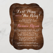 「リングや輪の前の最後の投げ出し」バチェロレッテ招待状 招待状 (正面/裏面)