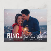 リングや輪の新年の写真の保存日付 案内ポストカード (正面)
