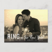 リングや輪の新年の写真の保存日付 案内ポストカード (正面)