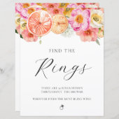 リングや輪の検索ブライダルシャワーゲームの署名 (正面/裏面)