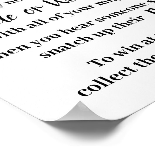 リングや輪を置く青い花シャワーゲームサイン ポスター (角)