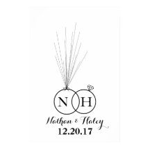 リングや輪イニシャルバルーン結婚拇印のゲストブック