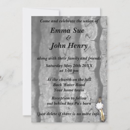 リングや輪インタイヤトレッド 招待状 (正面)