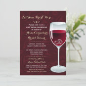 リングや輪インワイングラスブライダルウェディングシャワー 招待状 (スタンド正面)