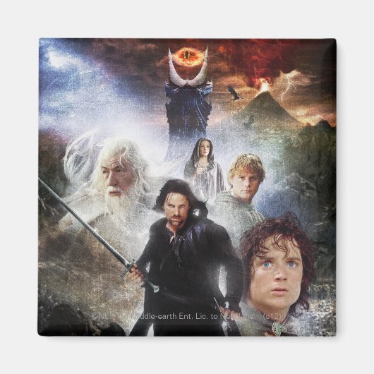 リングや輪キャラクターコラージュ マグネット (正面)