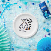 リングや輪クール尾性LEMUR – 絶滅危惧種 – 霊長類 – ペーパープレート (パーティー)