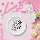 リングや輪クール尾性LEMUR – 絶滅危惧種 – 霊長類 – ペーパープレート (パーティー)