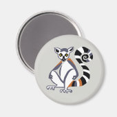 リングや輪クール尾性LEMUR – 霊長類 – マダガスカル マグネット (正面/裏面)