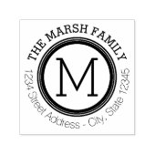 リングや輪シンプルモノグラム名と差出人住所 セルフインキングスタンプ (デザイン)