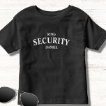リングや輪セキュリティリングや輪ベアラ名 トドラーTシャツ<br><div class="desc">このリング感じセキュリティTシャツでリングのベアラを特別に作りなさい。クリック – パーソナライズ – 名前をカスタムするを簡単に追加バスタイリッシュックと白デザイン</div>
