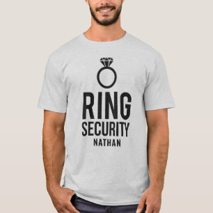 リングや輪セキュリティ Groomsman名 Tシャツ