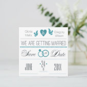 リングや輪セーブ・ザ・デート案内 招待状 (スタンド正面)