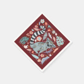 リングや輪テイルムールカワイイフローラ スタンダードカクテルナプキン (角)