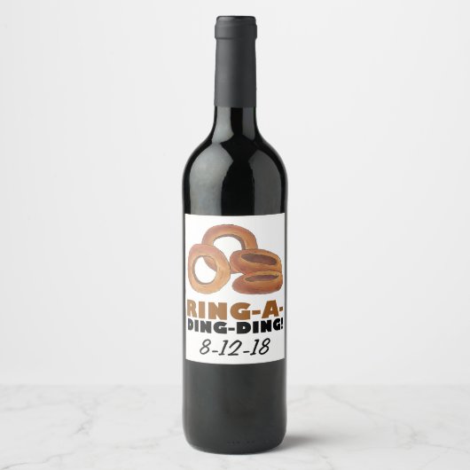 リングや輪デディング婚約結婚ブライダルシャワー ワインラベル (正面)