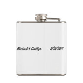 リングや輪デングパーソナライズされたの結婚ギフト フラスク (裏面)