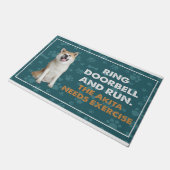 リングや輪ドアベルと走秋田ニーズエクササイズ ドアマット (アングル)