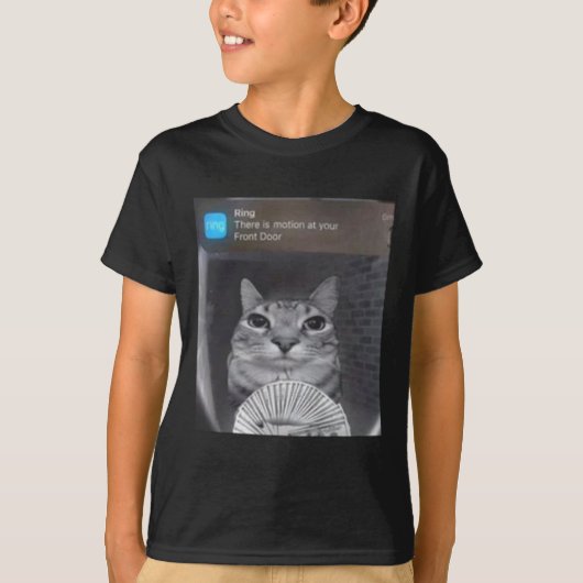 リングや輪ネコ動きミーム Tシャツ (正面)