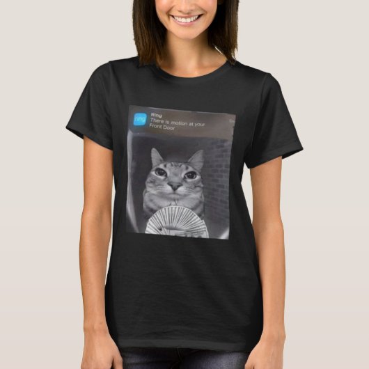リングや輪ネコ動きミーム Tシャツ (正面)