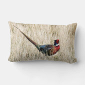 リングや輪ネックキジin牧草地 ランバークッション (裏面)