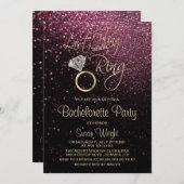 リングや輪バチェロレッテバラ金ゴールドの前の最後の発生 招待状 (正面/裏面)