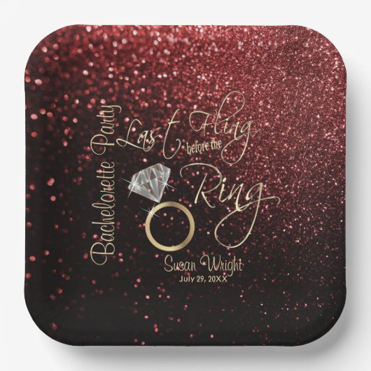 リングや輪バチェロレッテ赤の前の最後の浮動  ペーパープレート (正面)